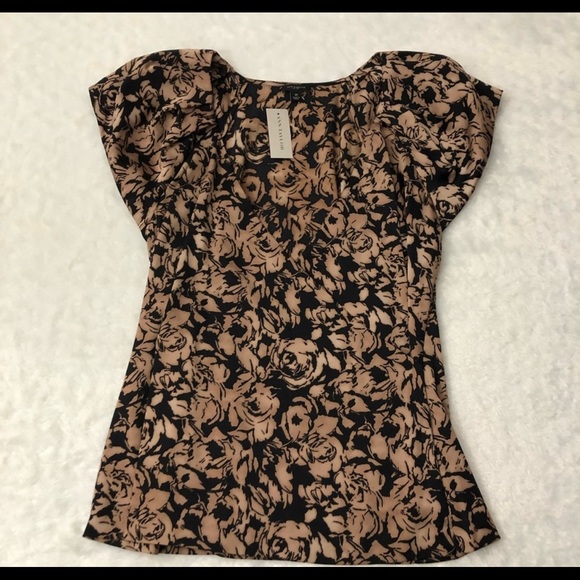 Ann Taylor Floral Rose Print Wrap Blouse Sz 10 NWT - Picture 5 of 11